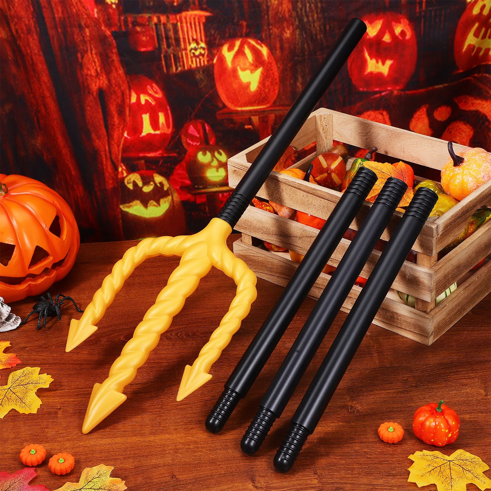 Trident d'imitation en plastique pour Halloween, accessoire décoratif léger pour fête Cosplay, carnaval, accessoire de photographie