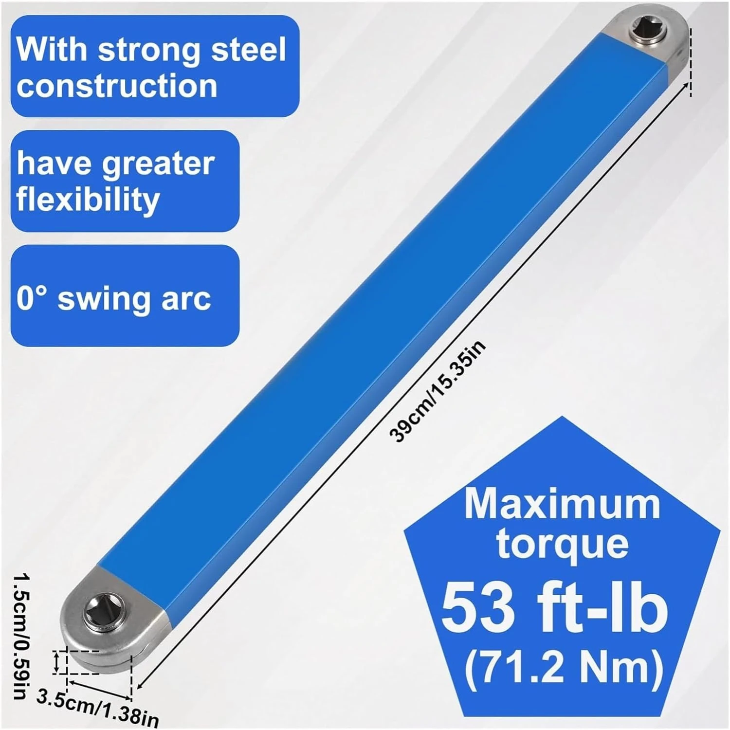 

Durable High-Carbon Steel Extension Wrench Tool for Tough Precision Jobs - High-Precision 15.4inch Offset Tool with Drive Adapte