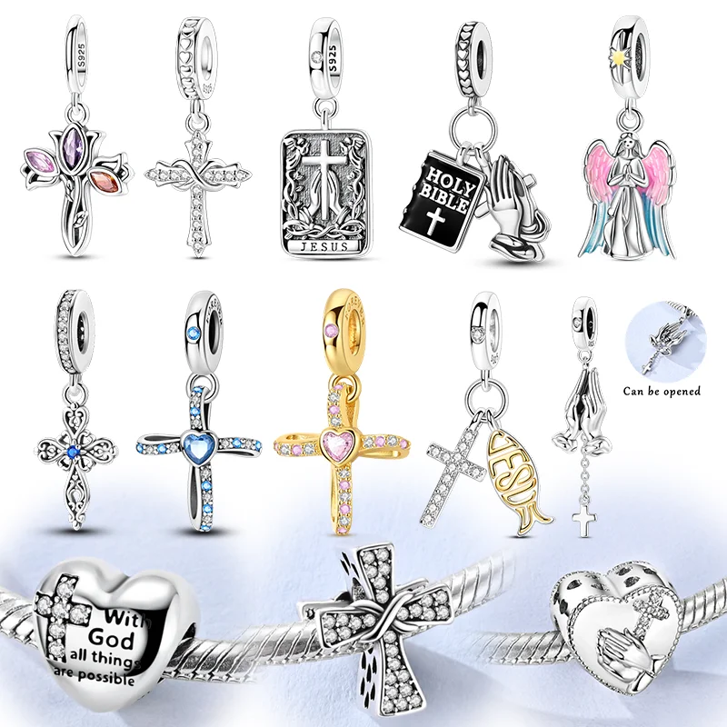 Offre Spéciale – Breloques et Perles en Argent Sterling 925, Motif Main de Prière, Compatibles Bracelets Originaux, Bijoux pour Femme, Cadeaux DIY