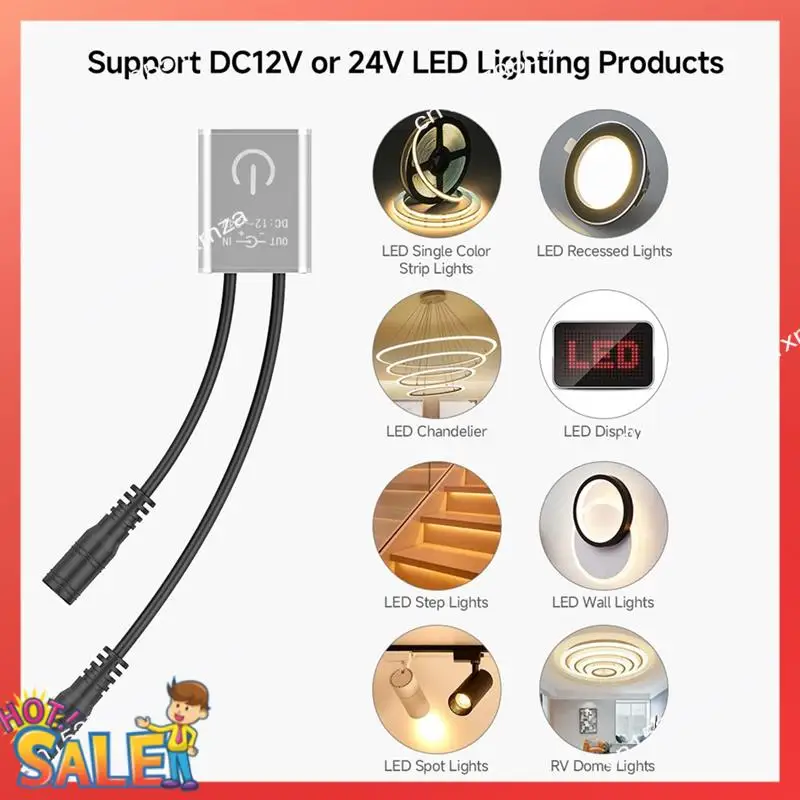 ABCL DC 12V 24V Touch Dimmer Switch Brightness Adjustment Monochrome On/Off Touch Dimming Switch Controller For Cabinet Light