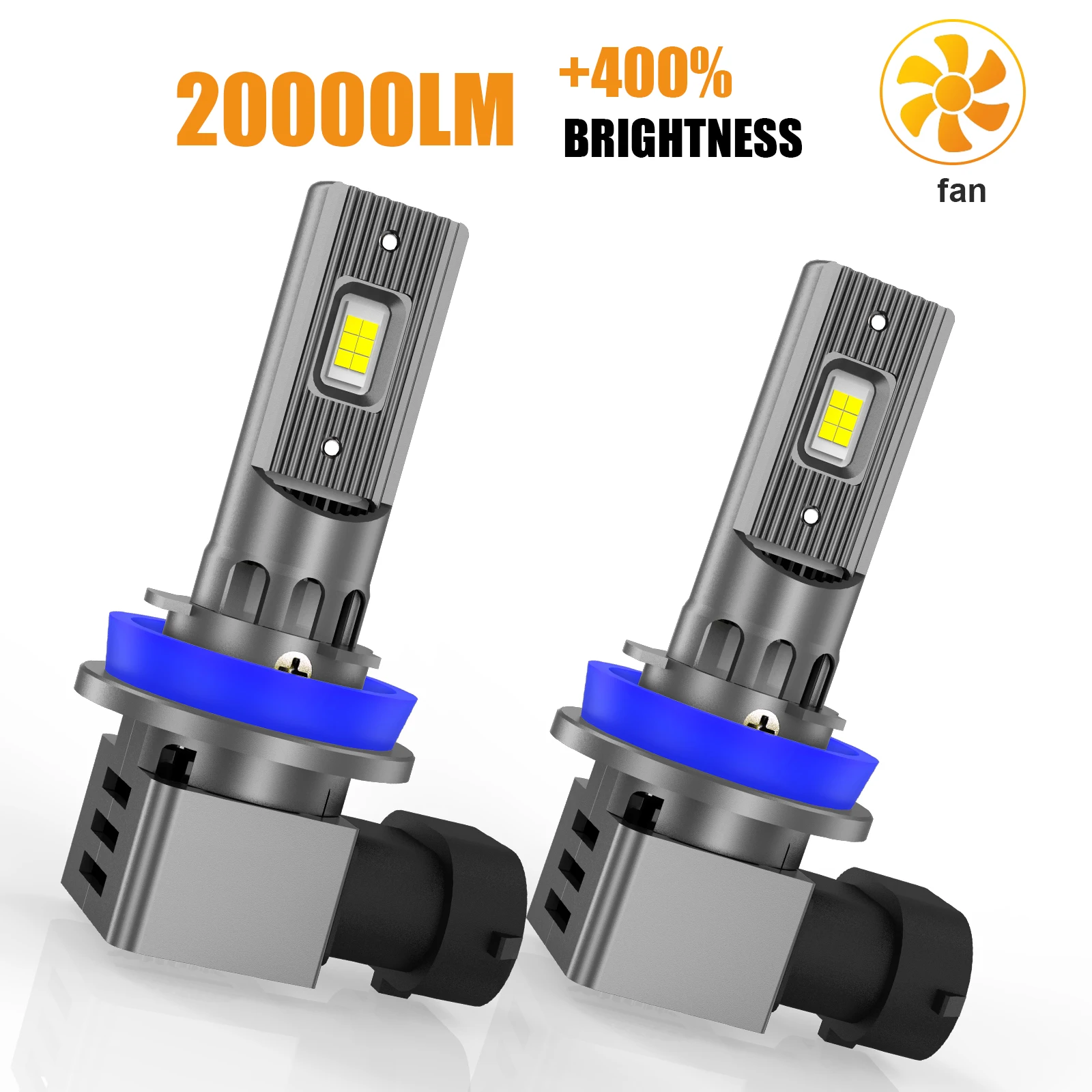 

IVOTOW 2Pcs H11 LED Car Bulbs 6500K 12V 20000LM All-in-One Conversion Kit with Cooling Fan & Error-Free CanBus for Sedan SUV Pic