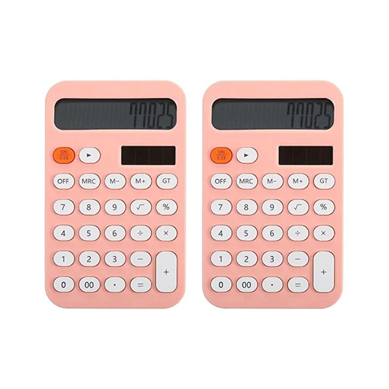 

Настольный калькулятор из двух частей, базовый калькулятор с ЖК-дисплеем для офиса и школы, розовый