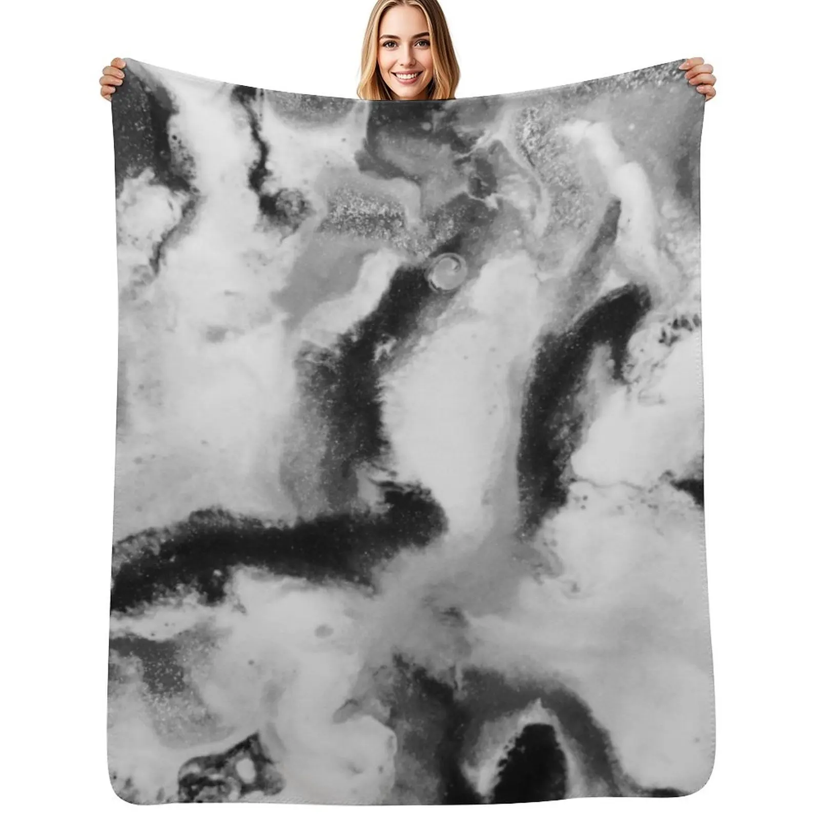 

Black and White Marble Pattern Throw Blanket Weighted Summer Beddings Luxury Blanket
