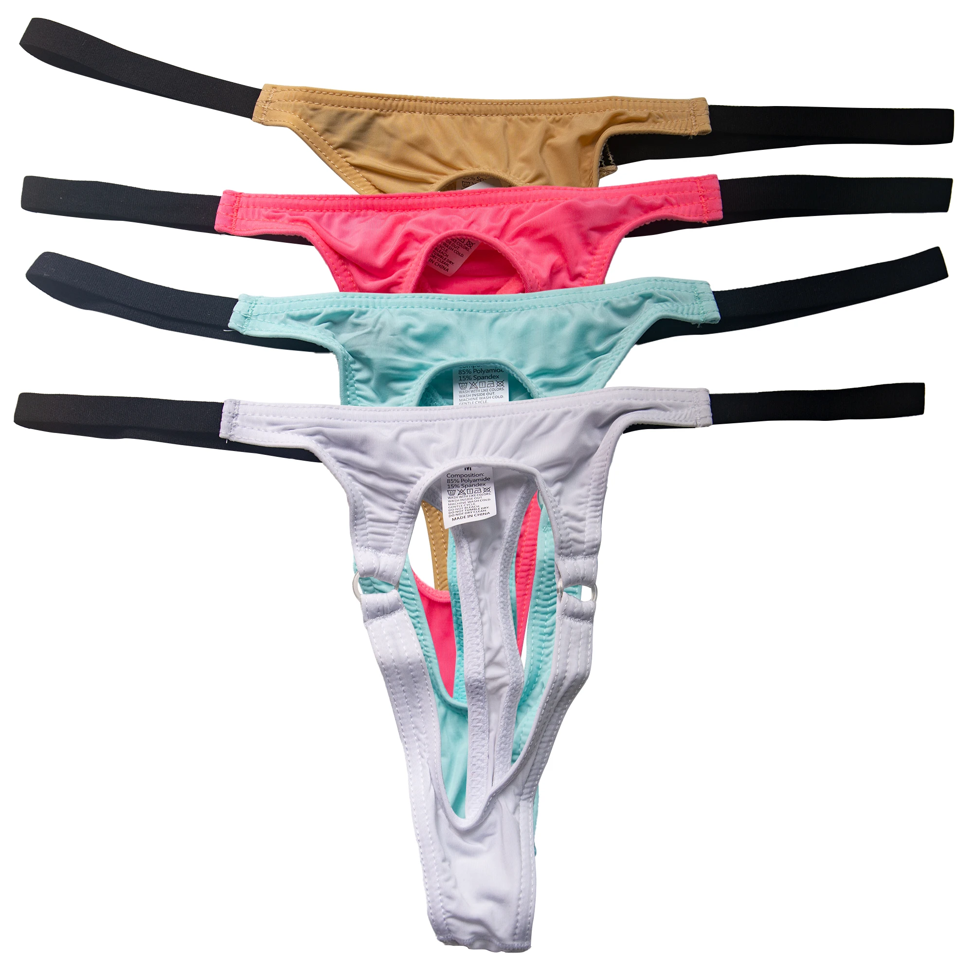 

8Pack/4Pack Ice Silk G-strings Men's Underwears Ultra-thin Sexy Jockstrap Thongs Crotchless Erotic Panties Man Bikini Briefs Set