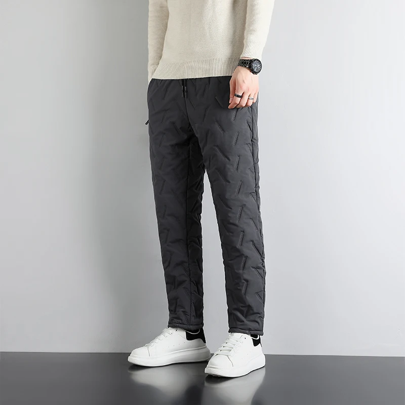 2023 Winter New Thick Lambswool Warm Pants Men Windbreak Fleece-Lined Trousers Classic Joggers Casual Pants Men Plus Size L-8XL