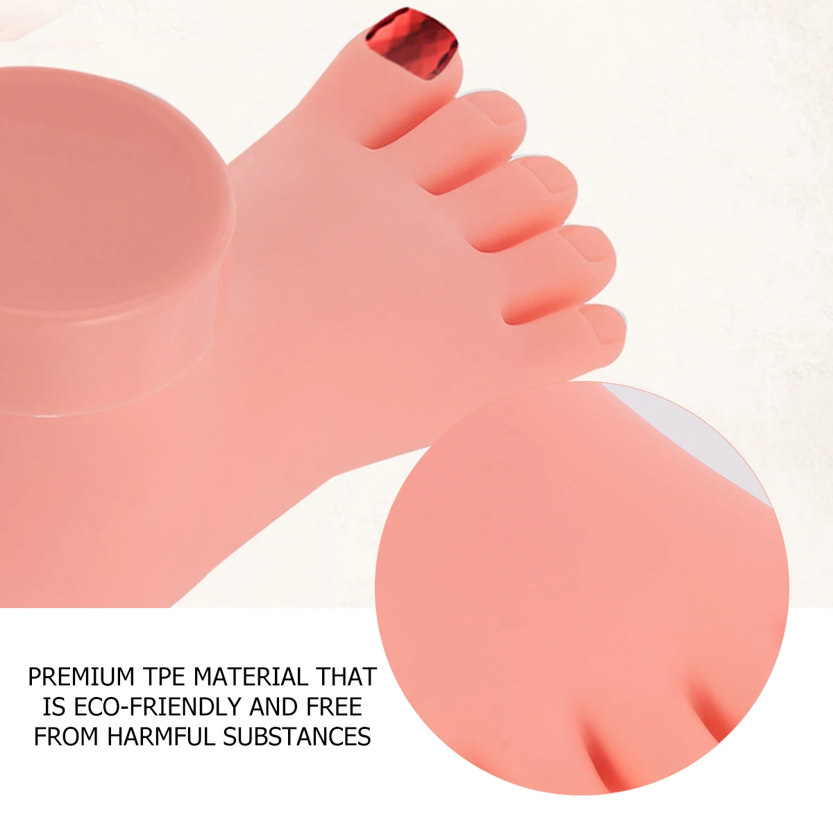 

2 pcs Manicure Foot Model Nail Tools Practice Stand Training Silicone Fake Lightweight Durable Elastic Real Touch Beginner