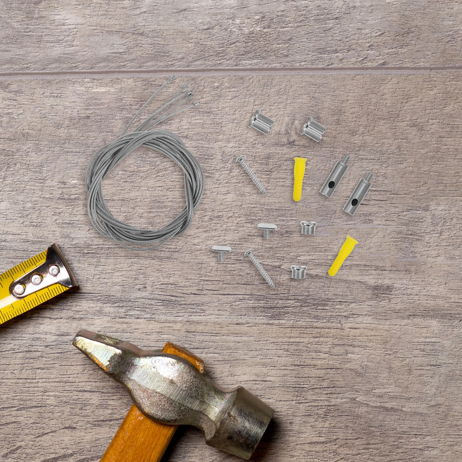 

5Sets Lighting Suspension Cables Kit Stable Metal Wire Rope for Pendant Lights String Light Hanging Kit Strip Lamp Suspension