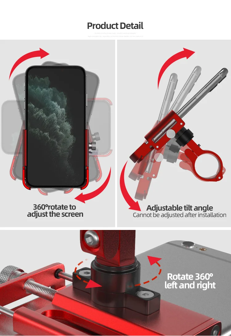 GUB P30 Fahrrad Telefon Halter Einstellbare 360 Grad Fahrrad Telefon Stehen Halterung Reiten Radfahren MTB Radfahren Zubehör GUB G85 P10 g81 – Detail 5