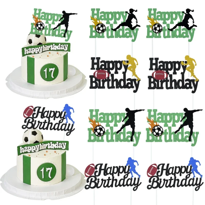 Fußball Thema Alles Gute zum Geburtstag Kuchen Topper Kind Geburtstag Party Diy Kuchen Dekorationen Fußball Motto Party Dessert Dekor Liefert