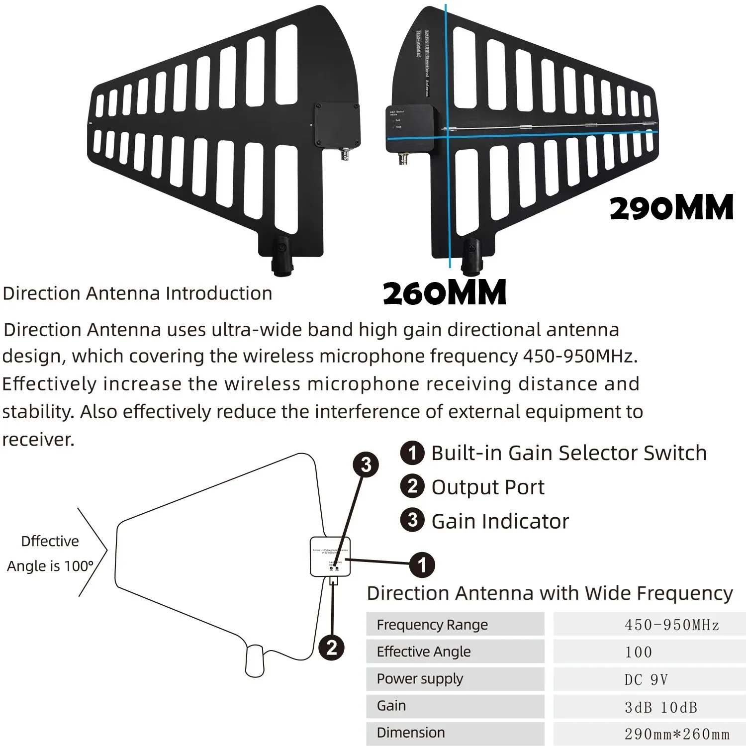 Leicozic 8-Channel RF Signal Distributor System With Spectrum Monitoring For Wireless Mic Antenna Distribution 450-950Mhz AXT680