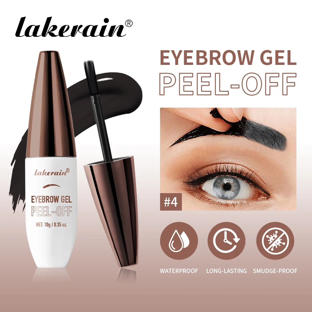 Lakerain 4 colores gel de cejas desgarro ceja natural color duradero impermeable a prueba de manchas gel de cejas desgarro