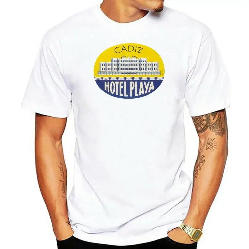 Cadiz Hotel Playa Spain Retro Vintage T Shirt High Quality Custom Printed Tops Hipster Tees T-shirt