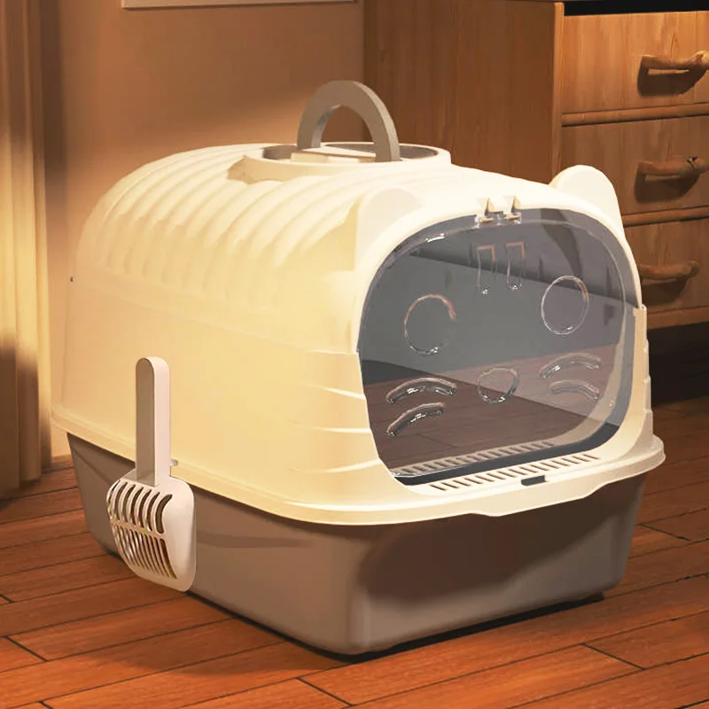 

Large Size Drawer Type Litter Box Full Enclosure Odor Proof Sand Traps Baby Toilet Prevents Spills Portable Design PP...