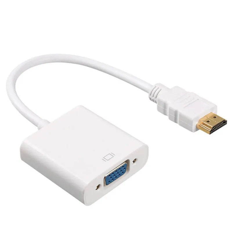 Szybki adapter HDMI na VGA HDTV męski na VGA żeński konwerter HDMI Scaler kabel wideo konwerter do laptopa PC