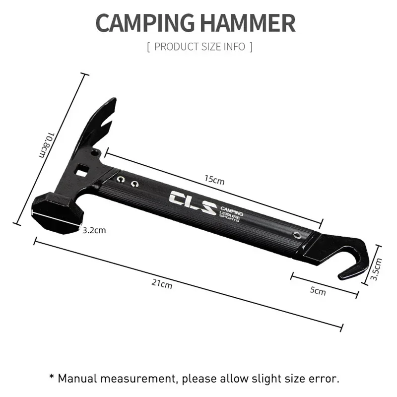 1PC Double Head Camping Hammer Stainless Steel Ground Pegs Hammer Tent Nails Set Up Auxiliary Multifunctional Tool Hammer Mini