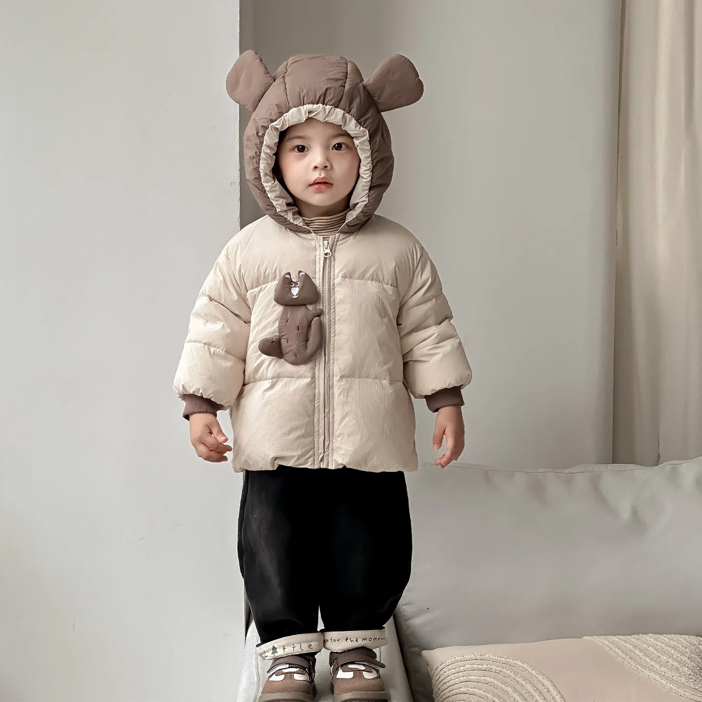 

Куртка для маленьких девочек, утепленная теплая детская верхняя одежда для маленьких девочек, пальто с капюшоном, детское пальто для девочек 1–3 лет, зимняя одежда