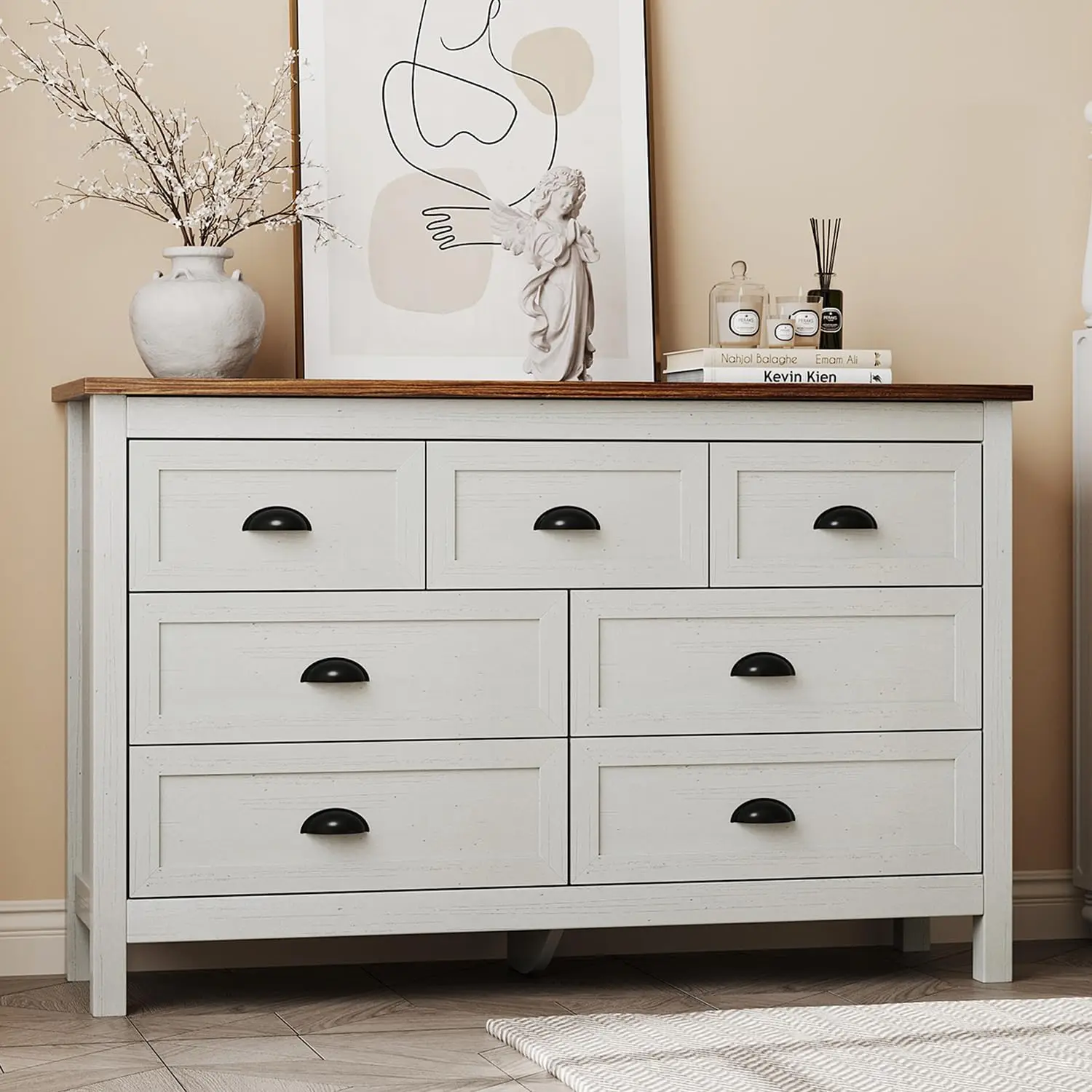 

Dresser for Bedroom, Wide Wood Dressers & Chests of Drawers with Vintage