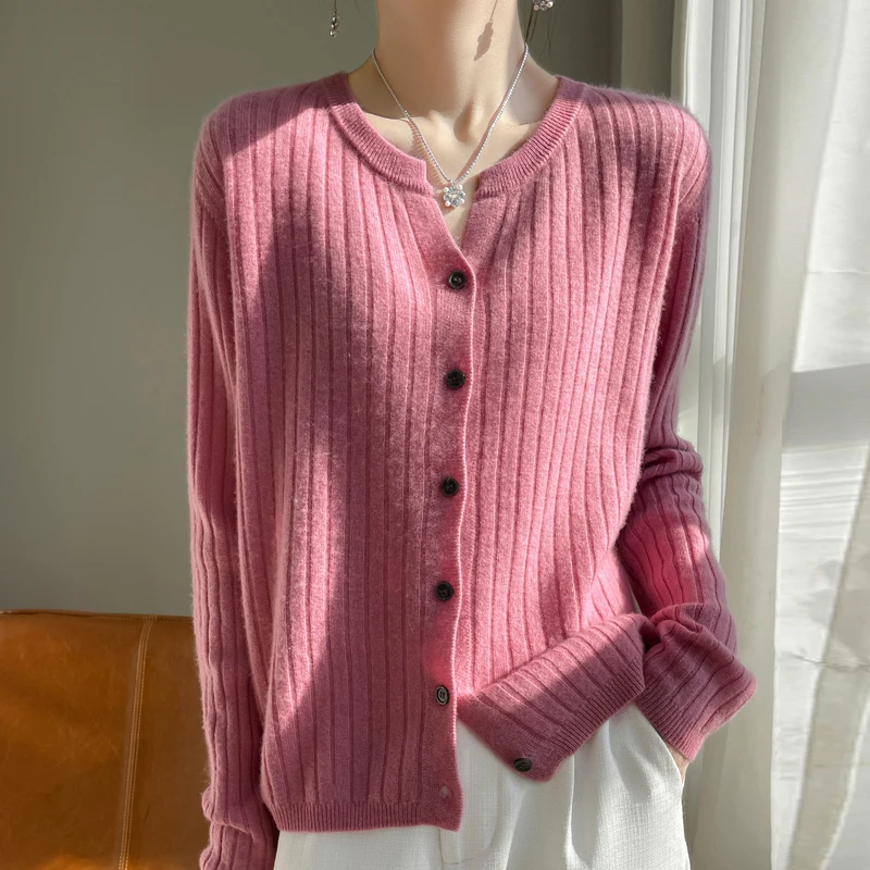 2024 Spring and Autumn New Cashmere Cardigan Coat Female Knitted Cardigan Women Cashmere Cardigan Sweater