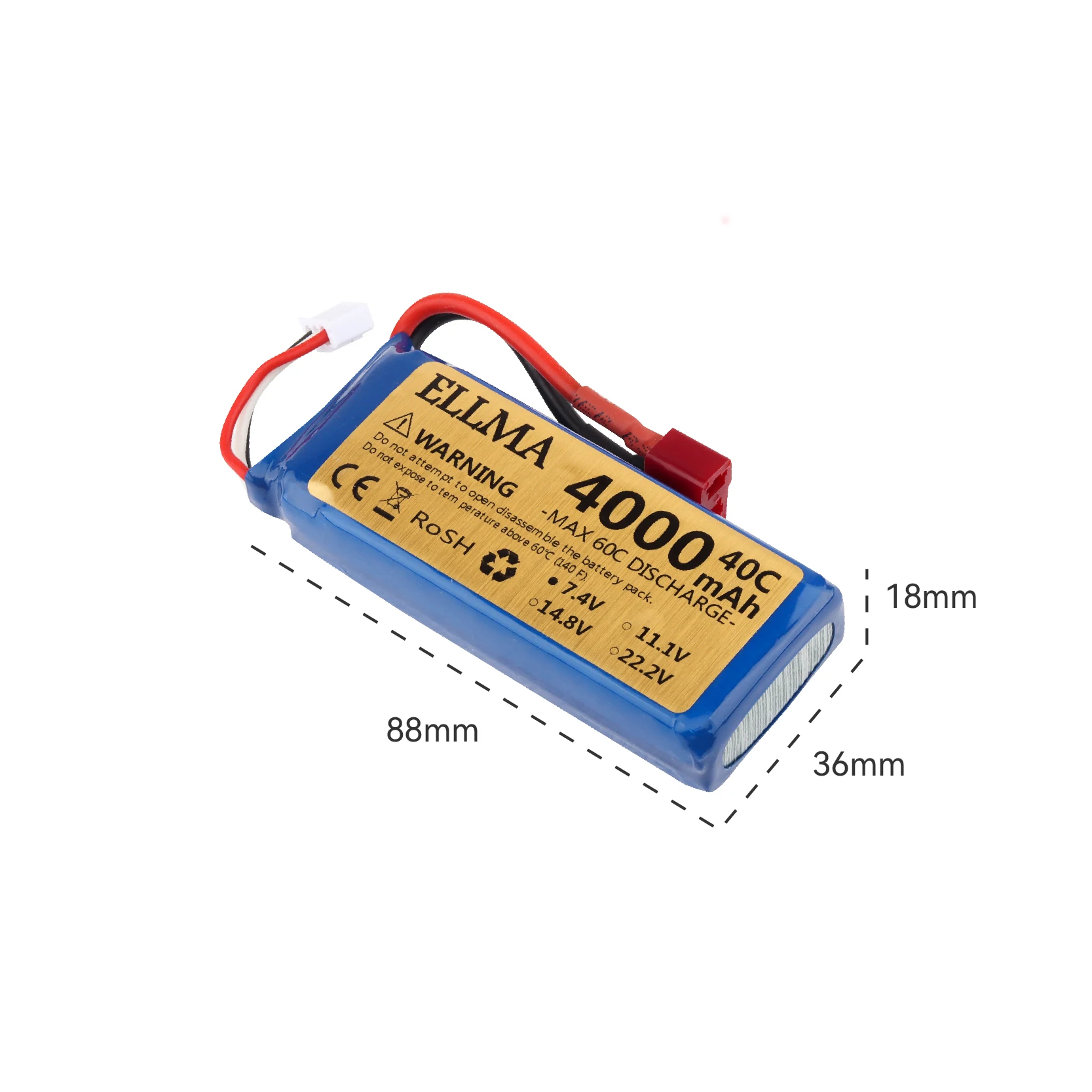 Wltoys 144001 battery 7.4v 4000mAh For Wltoys 144010 124017 124019 12428 12423 RC 40C Upgraded Lipo rechargable battery parts