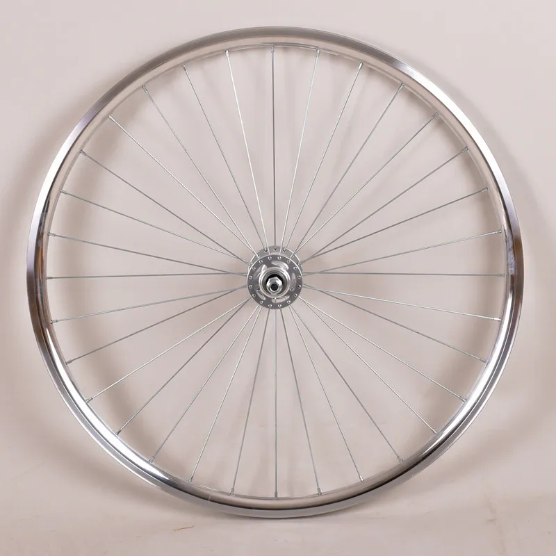 Fixed Gear Bike Retro Silver 700C Wheelset Aluminum Fixie Single Speed Bicycle 25MM High Strength Wheels with Industrial Bearing