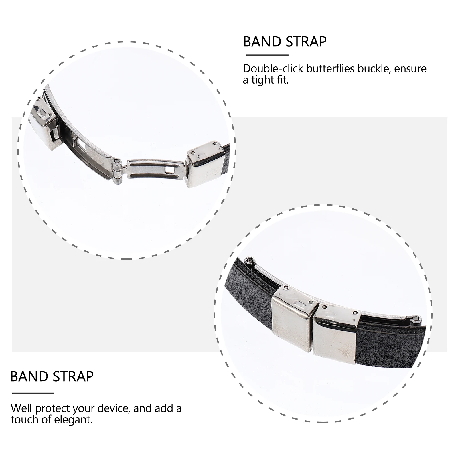 

Double-click Snap Closure Butterfly Buckle Replacement for 5 5NFC Secure Fit Scratch Resistant Durable Watch Band