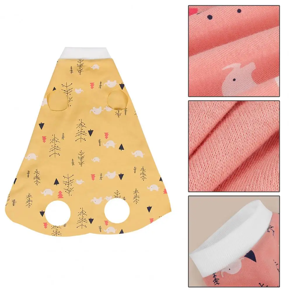 Adjustable Strap Cat Neutering Suit Cat Neutering Suit Breathable Cartoon Print Cat Recovery Suit Elastic Neck Bandage Female