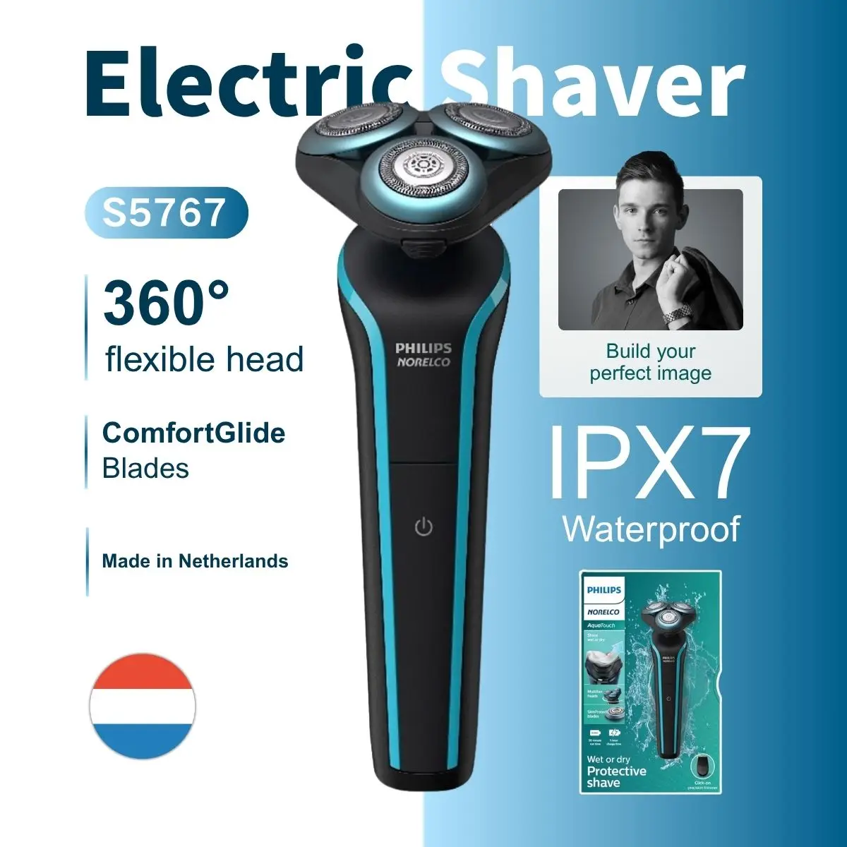 ماكينة حلاقة فيليبس نوريلكو أكوا تاتش الكهربائية الرطبة والجافة S5767 #1