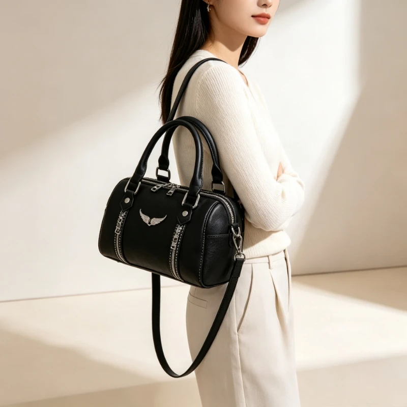 Stylish Ladies Crossbody Bag Genuine Leather Shoulder Handbag Women's Tote Purse Designer Brand Elegant Luxury Gift