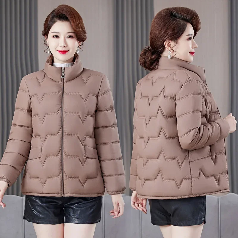 Autumn Winter Slim Parkas Warm Women Jacket Lightweight Quilted Puffer Jacket Long Sleeve Zipper Windproof Outerwear Parka New