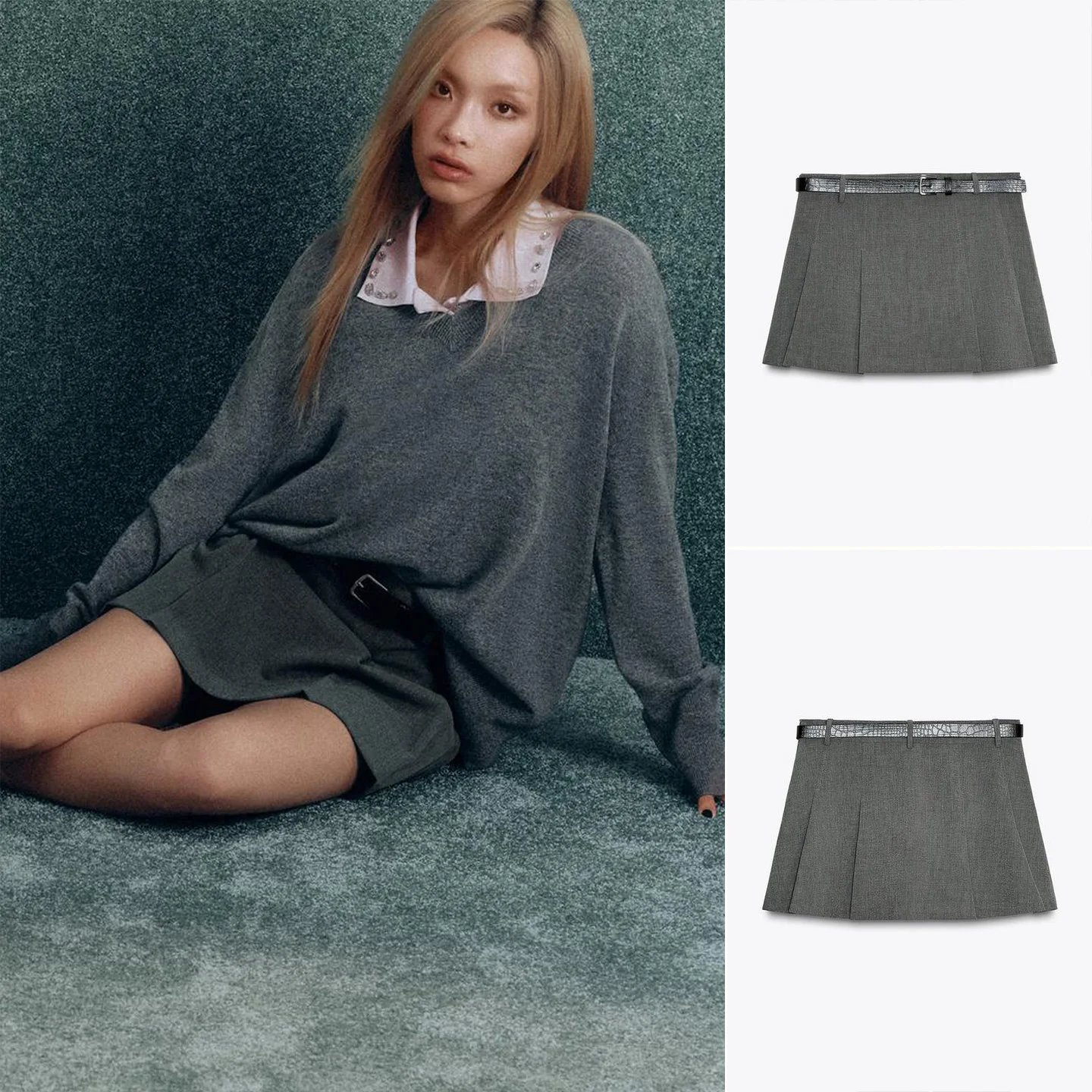 

Новая зимняя женская плиссированная юбка миди с цветными вставками и поясом, повседневная, для офиса, из полиэстера, с вышивкой, облегающая