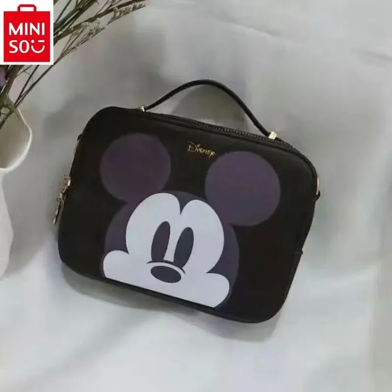 MINISO Disney Winnie Bear Dumbo Sweet Printed Large Capacity Camera Bag Women\'s High Quality Multi functional Makeup Storage Bag