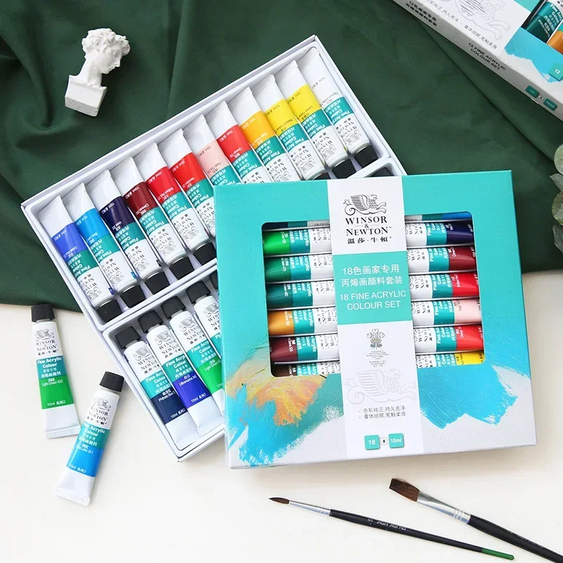 Winsor Newton Acrylic Paints Set Professional Acrylic Pigments 12/18/24/36 Colors DIY Hand Painted Wall Painting Textile Paint