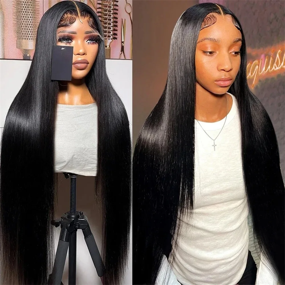 36 Inch Bone Straight 13X4 Lace Front Wigs For Black Women Glueless Brazilian Transparent 13x6 HD Lace Frontal Wig 180 Density