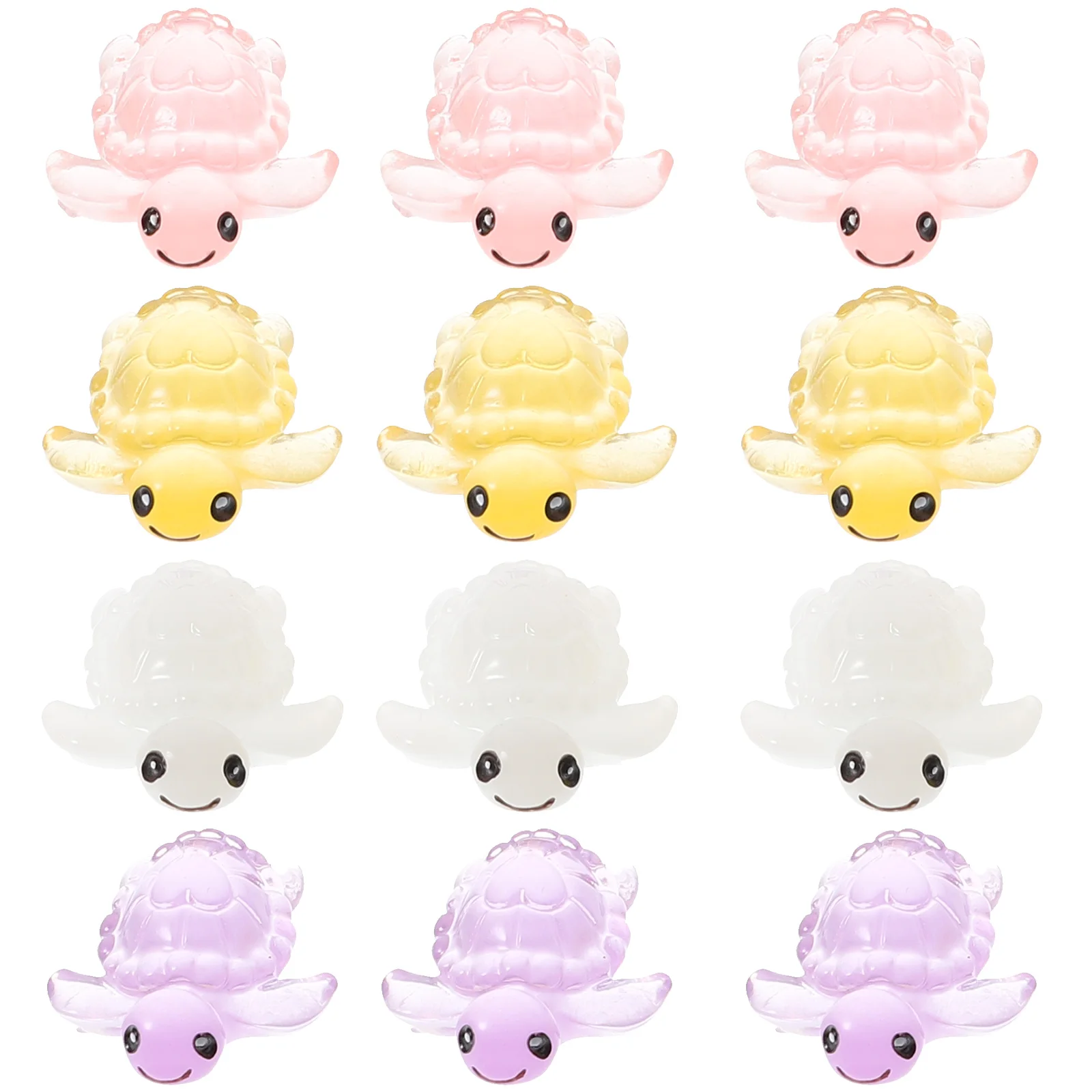 

12 Pcs Night Glow Small Turtles Decor Desktop naments Glow Dark Turtle Figurines Fish Tank L scaping Home Growth