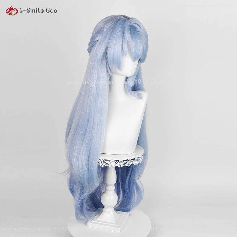 Game HSR Robin Cosplay Wig 96cm Long Blue Gradient Simulated Scalp Women Wigs Heat Resistant Synthetic Hair Anime Cosplay Wigs