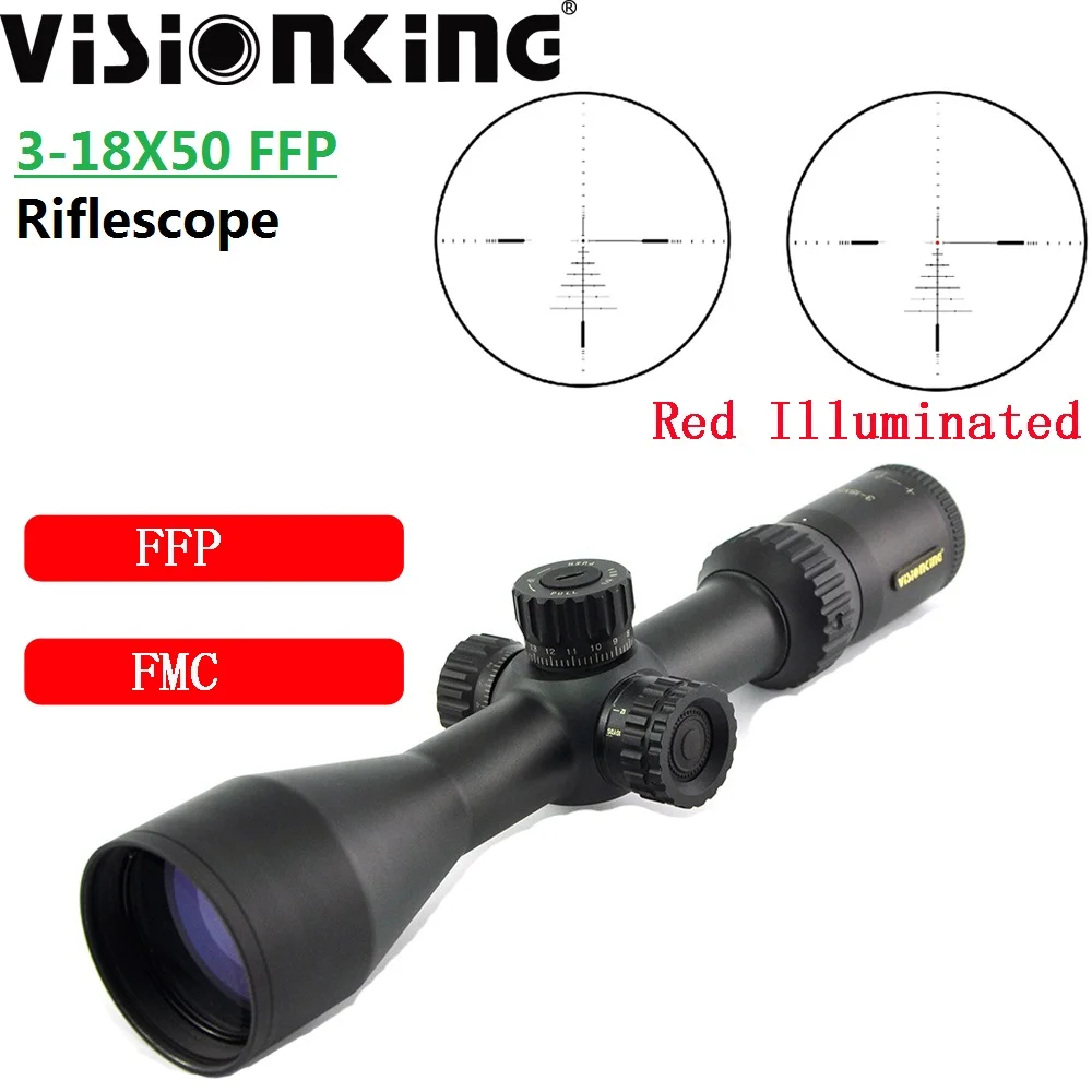 

Visionking 3-18x50 FFP Riflescope .223 .308 .30-06 Long Range Sniper Turret Lock Hunting Optical Sight 30mm Tube Rifle Scope