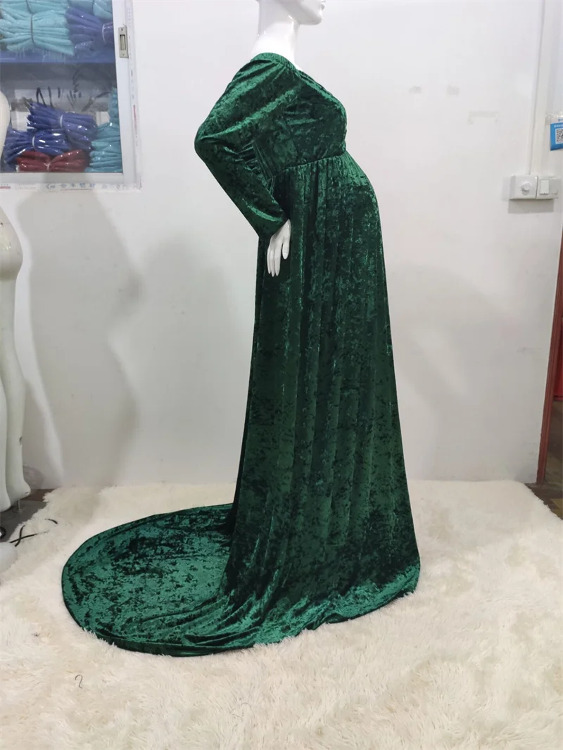 2026 New Pregnancy Gown Sexy Maternity Dresses Photoshoot Long Sleeve  Pregnant Women Dress Photography Props Loose Clothing view 5