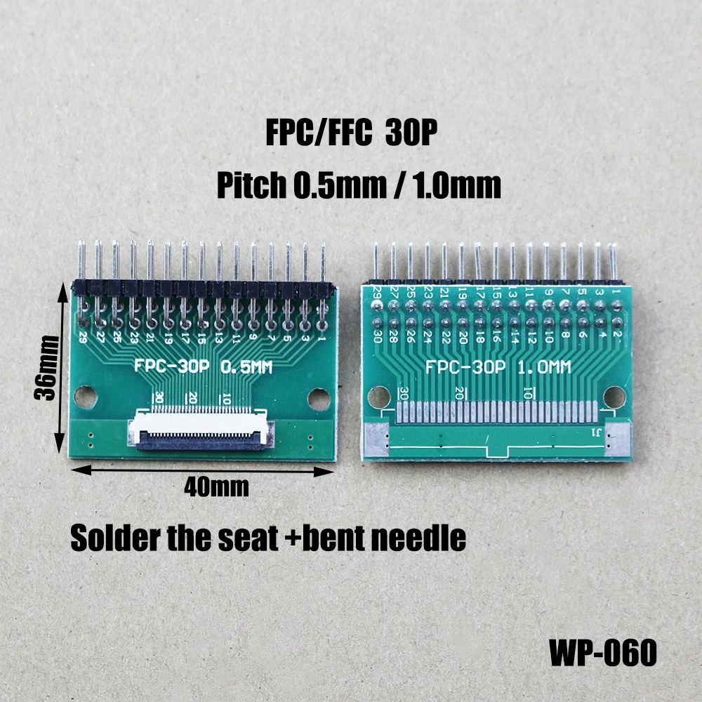 

1pc FPC FFC Adapter Board 0.5mm 1.0mm To 2.54mm Connector Straight Needle And Curved Pin 6 8 10 12 20 24 26 30 40 50 60 80 Pin