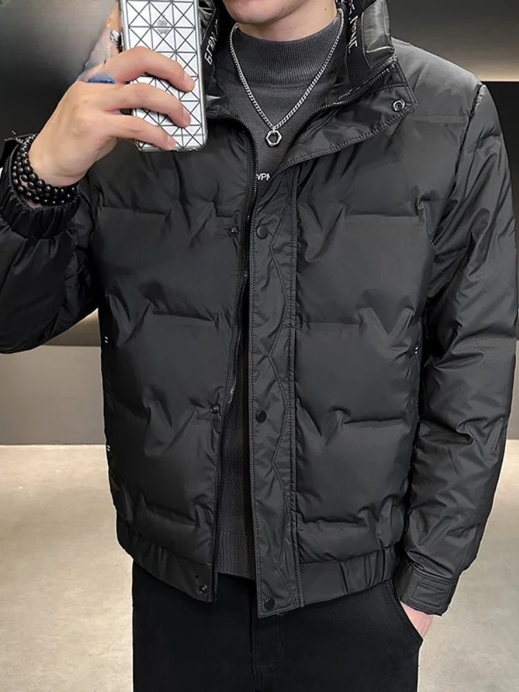 

Мужская зимняя пуховая куртка Paul с воротником-стойкой, белая, теплая, укороченная, утепленная, морозостойкая, для молодежи