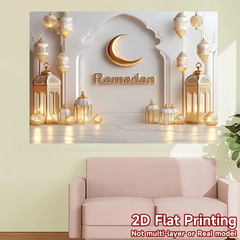 VIKAMA Ramadan Festival Dekorativer Wandteppich, Party-Event-Fotografie-Hintergrundbanner, perfekt geeignet für festliche Heimdekoration