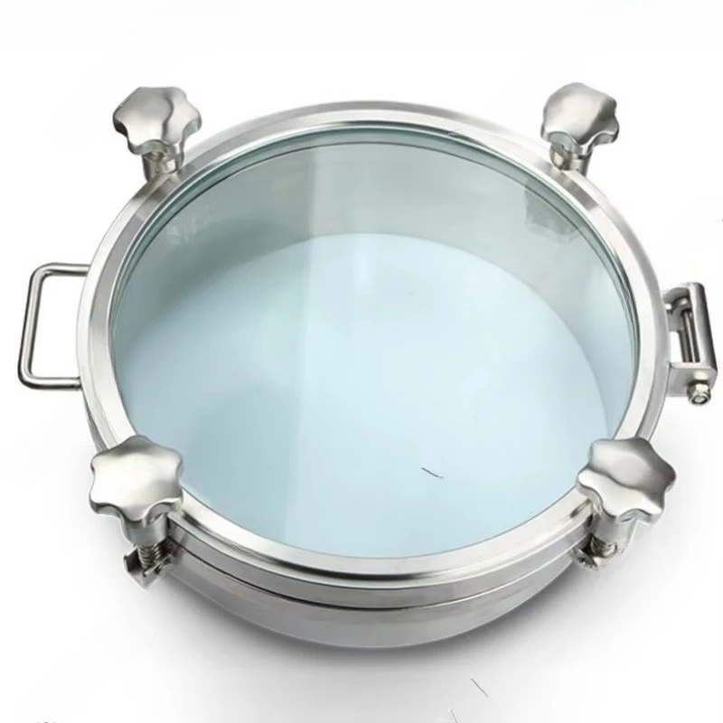 DN500 Sanitary Manway Door Manhole Cover Hatch with Full Sight Glass for Chemical Reactor