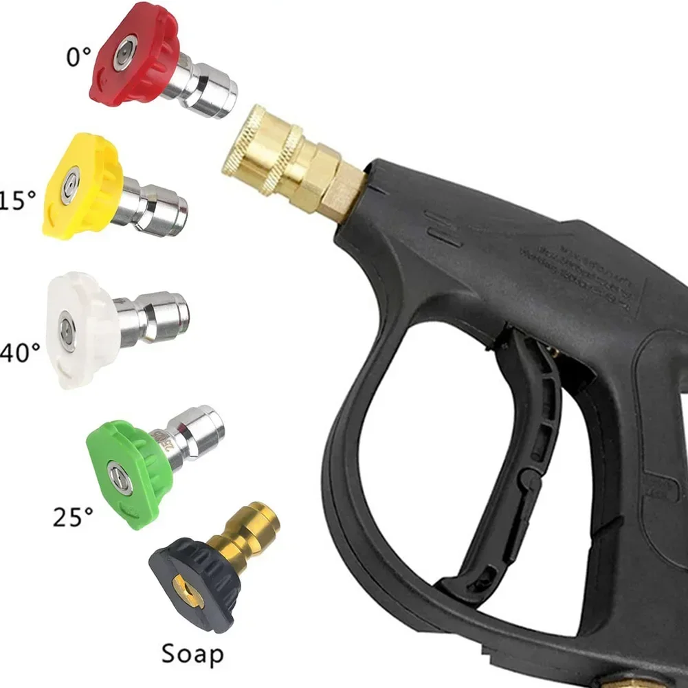 5 шт. 1/4 дюйма быстроразъемные садовые насадки для мойки высокого давления 0/15/25/40 градусов насадки для полива мыла наконечник для уборки сада