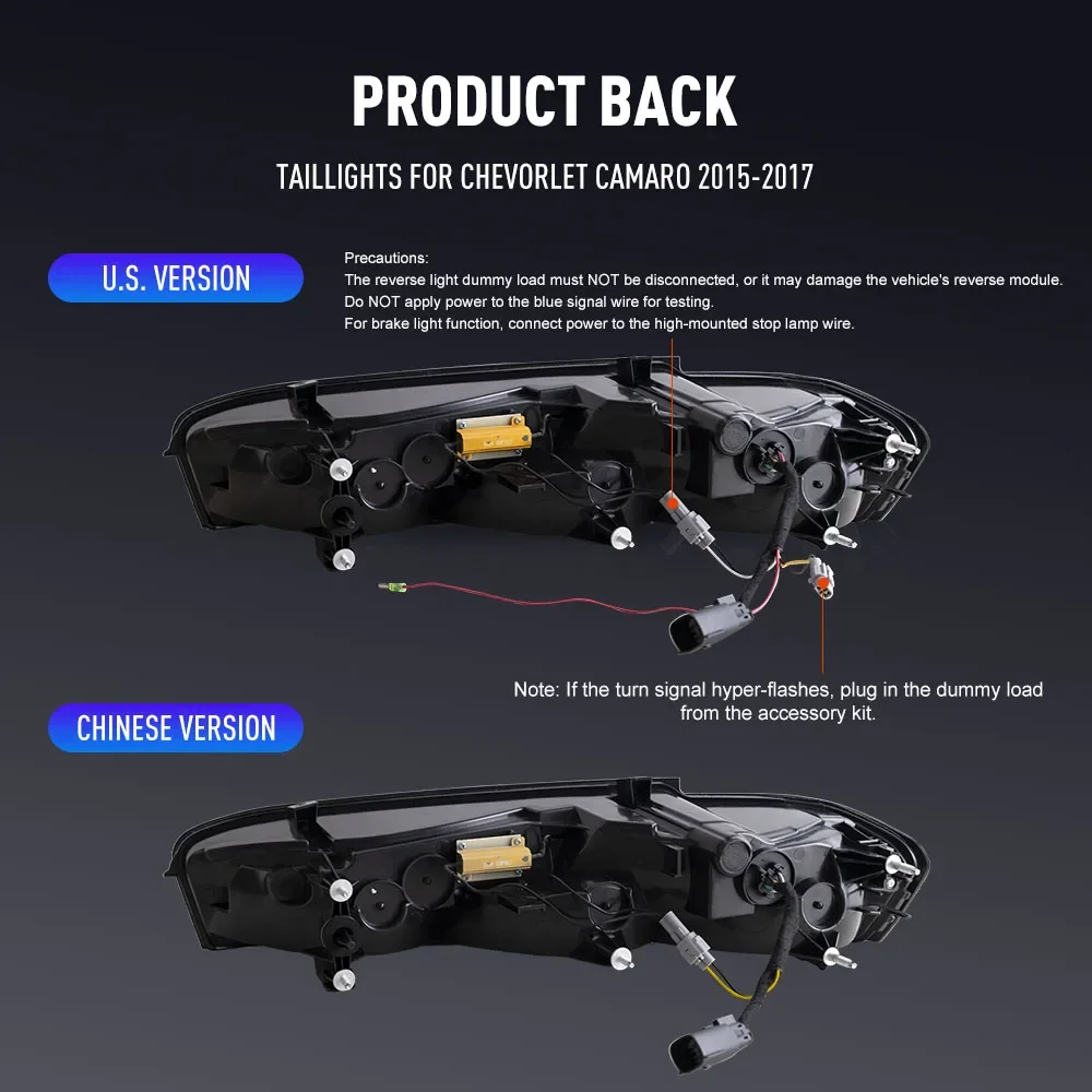 Светодиодные задние фонари для Chevorlet Camaro 2015-2017, задние фонари с тормозом, задние фонари, противотуманные фары, указатель поворота