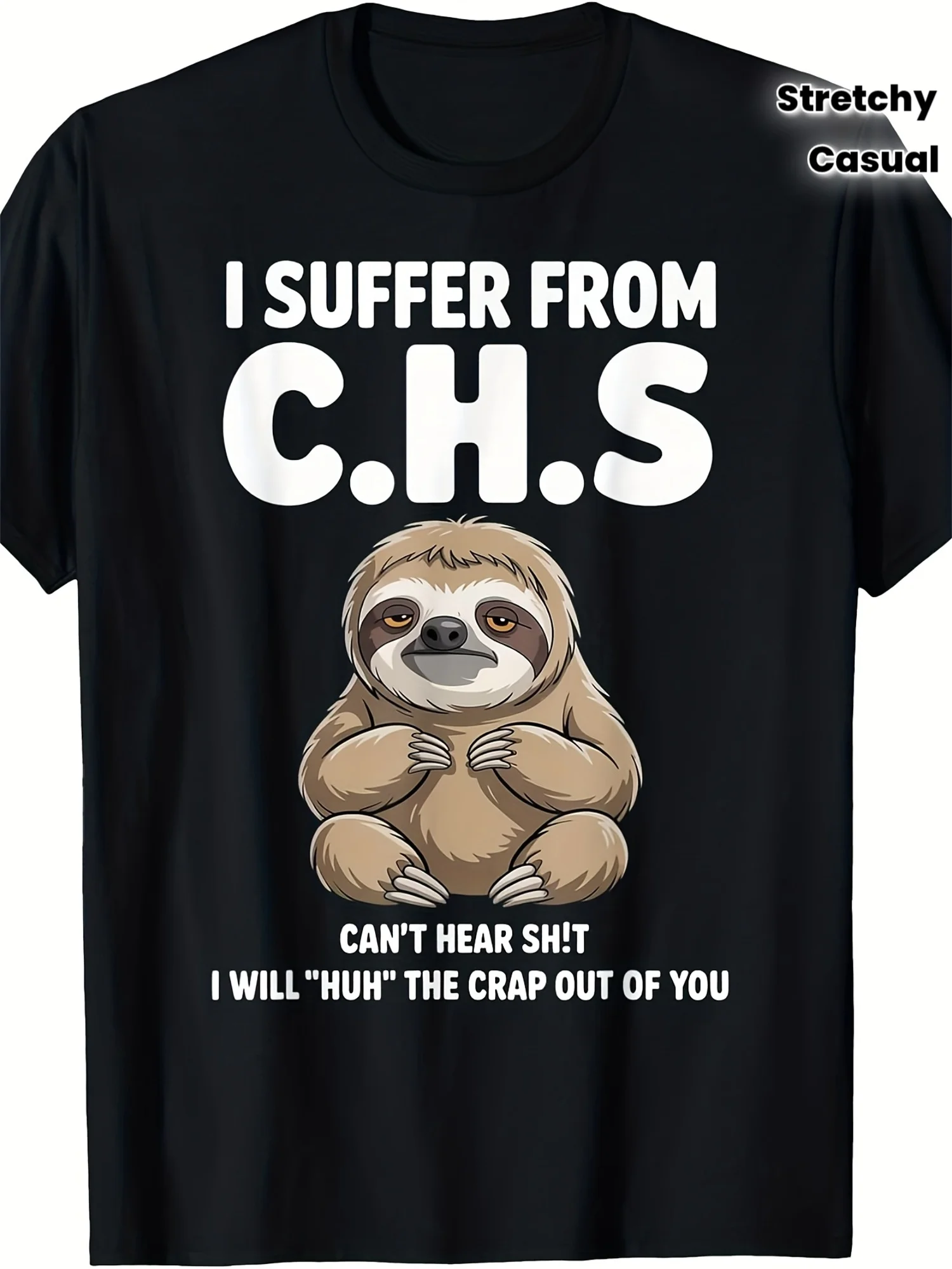 Men's Fun Lazy Bear Quote T-Shirt- 