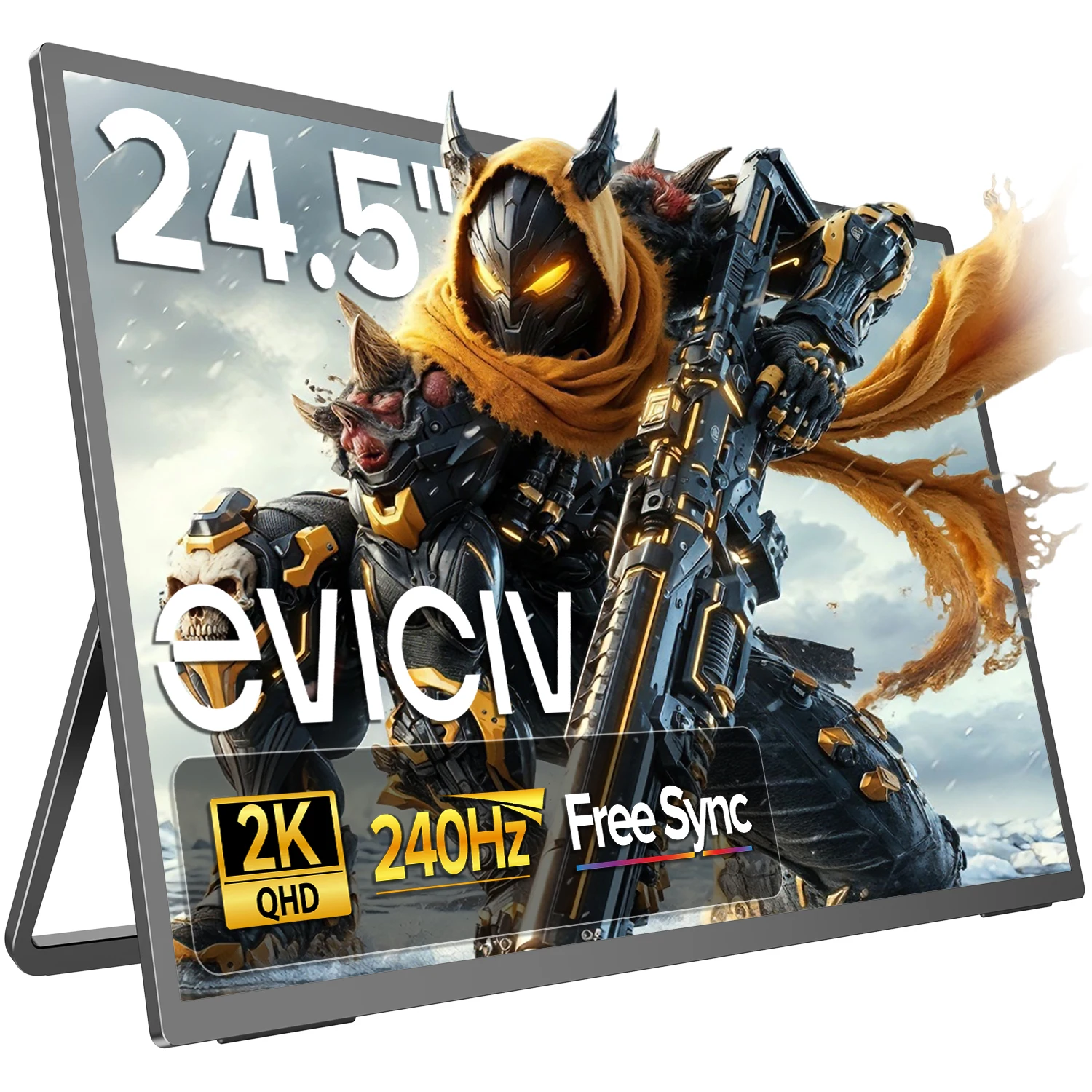 Monitor portátil para juegos EVICIV de 240 Hz, 24,5 pulgadas, 2K QHD, 2560X1440, 105% sRGB, 350 Nits, HDMI, USB-C, pantalla de viaje para