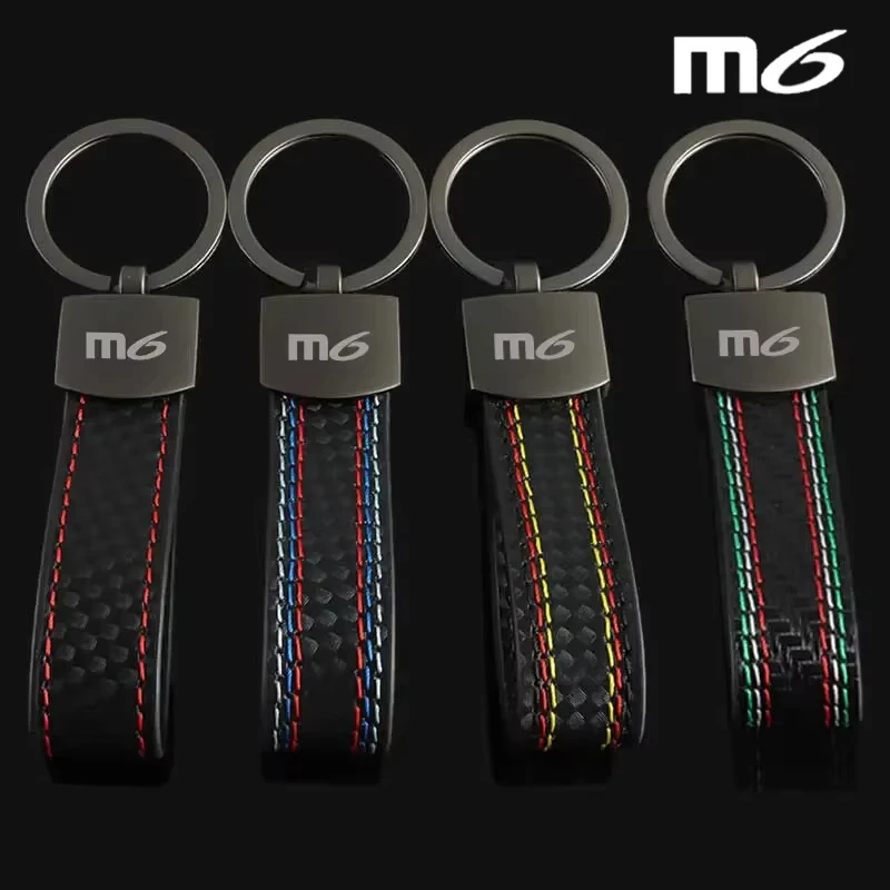 Car Key Chain Holder Carbon Fiber Auto Styling Keyring Ornament Keychain for M6 CX-5 CX30 Biante MPS MX30 RX7