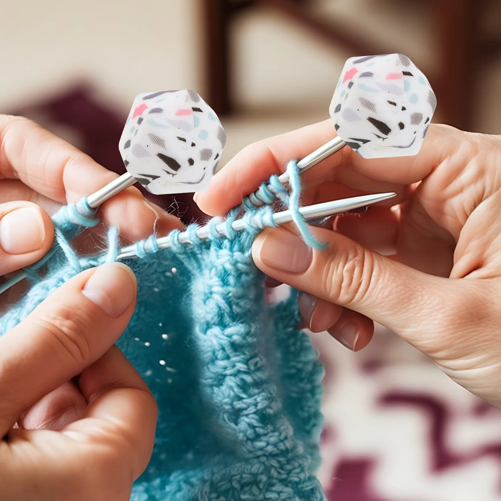 

50pcs Knitting Needle Point Protectors Hexagon Silicone Caps For Tip Stoppers Lightweight Portable Craft Sewing Crochet Tools