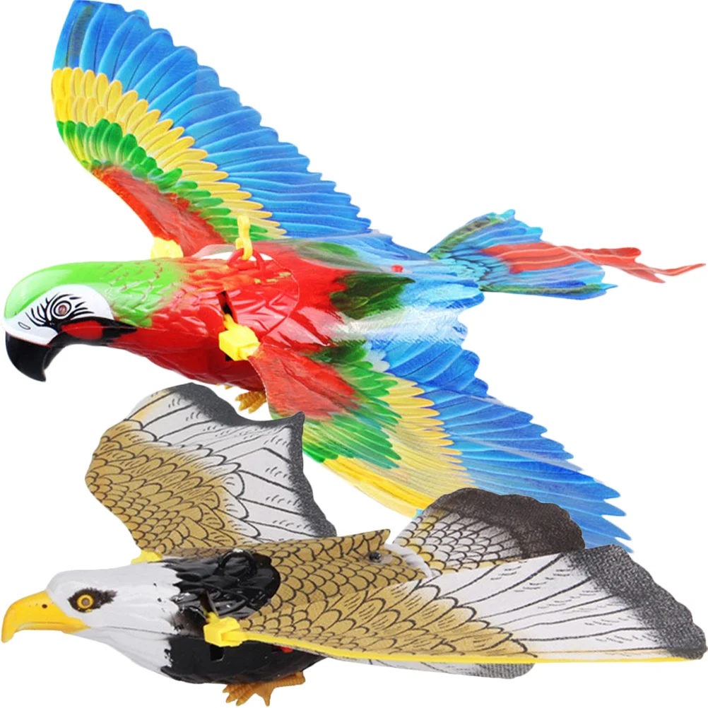 2 Pcs Bird Toy Flying Drone Kids Toys for Childrens Electric Eagle Cat Supply Portable The Birds