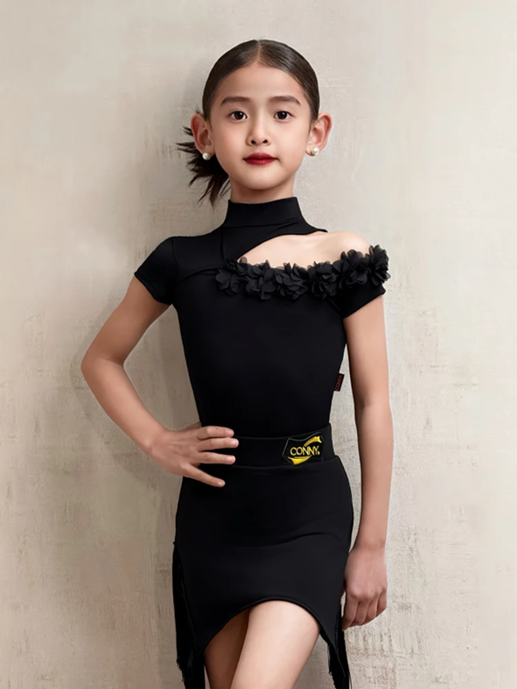 เต้นรําละตินเสื้อผ้าสําหรับสาว Tango Samba เต้นรําเสื้อผ้าเด็ก Cha Cha สวมใส่คอ Dancer เครื่องแต่งกาย VBH1302