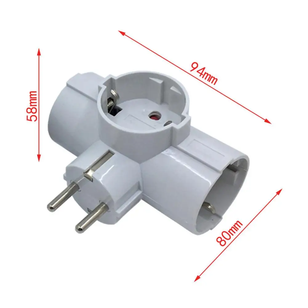 European Type Conversion Plug 1 TO 3 Way EU Standard Power Adapter Socket 16A Travel Plugs AC 250V